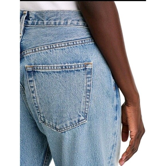 Agolde Kelly Jeans Backdrop Blue Size 27 Straight Distressed NWT New - Picture 10 of 13